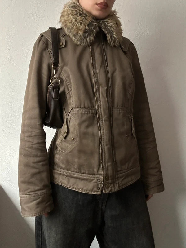 Vintage cotton short coat bomb