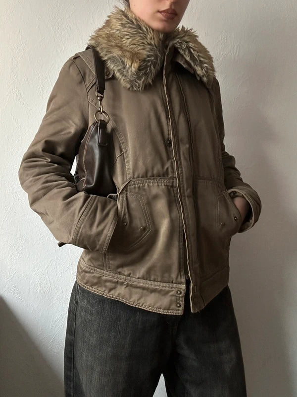 Vintage cotton short coat bomb