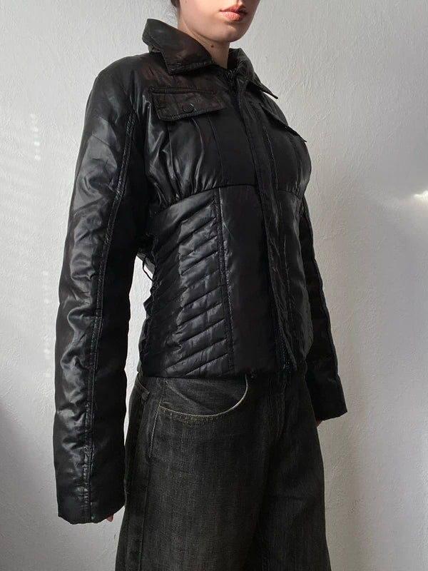 Vintage cunty snatched waist short jacket puffer jacket