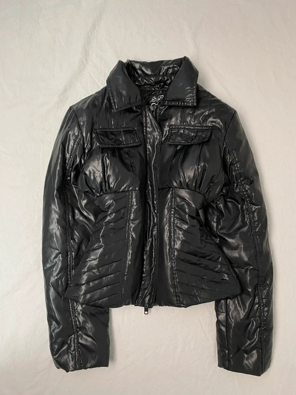 Vintage cunty snatched waist short jacket puffer jacket