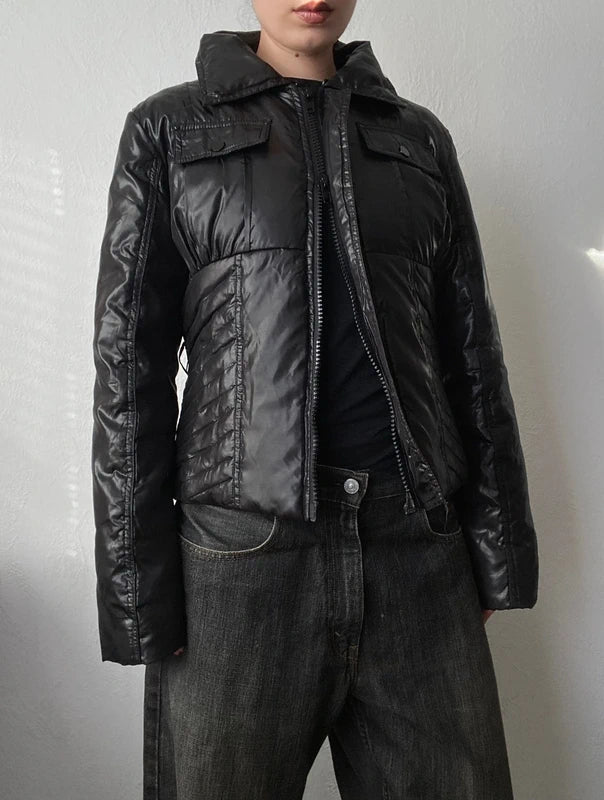 Vintage cunty snatched waist short jacket puffer jacket