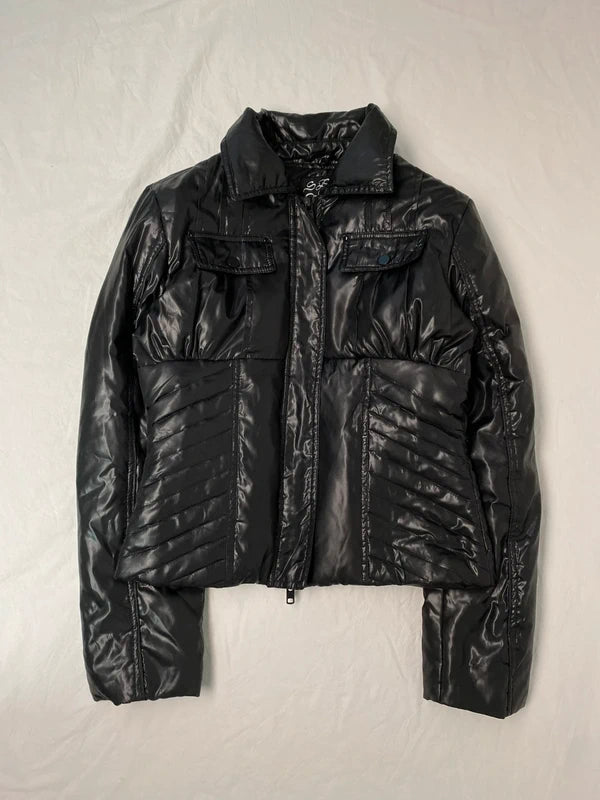 Vintage cunty snatched waist short jacket puffer jacket