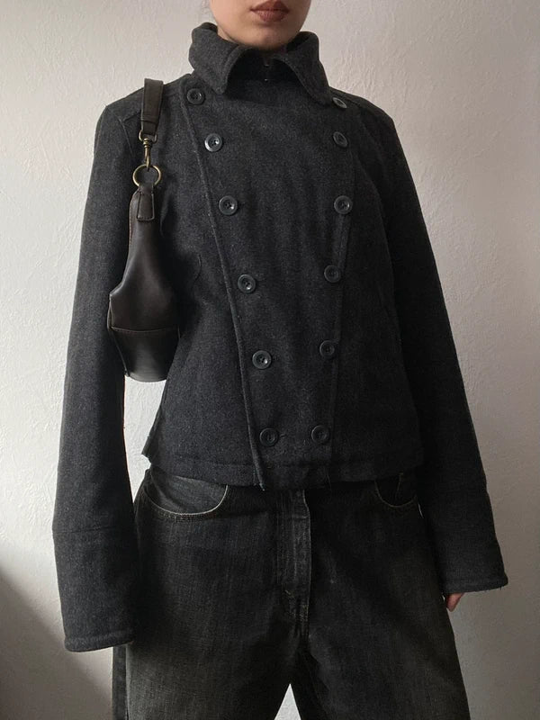 Vintage high quality 76% wool short coat buttoned