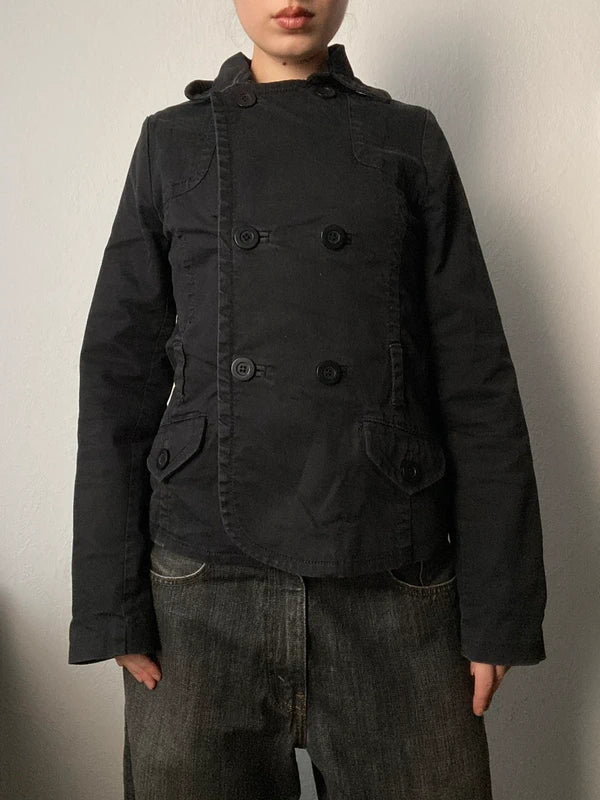 Vintage 98% cotton light short peacoat buttoned spring summer