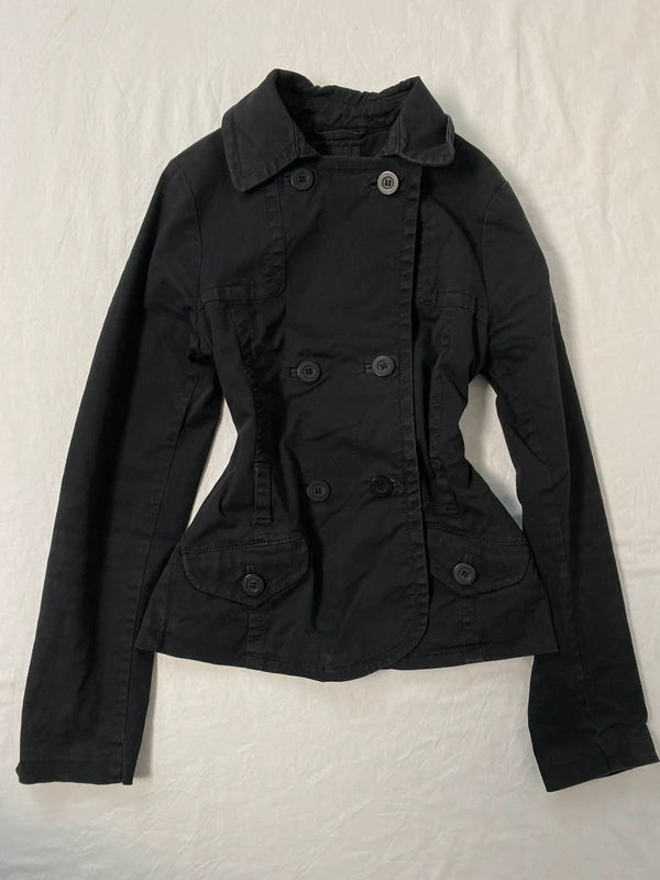 Vintage 98% cotton light short peacoat buttoned spring summer