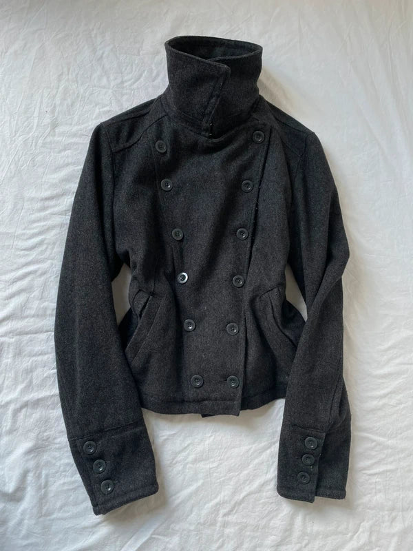 Vintage high quality 76% wool short coat buttoned