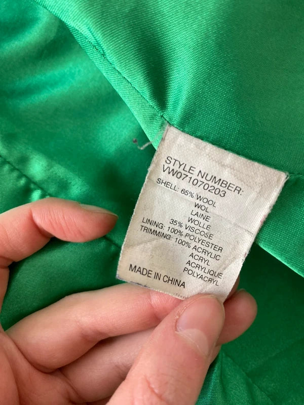 Vintage 65%wool short coat super High Quality Crazy Details Archive