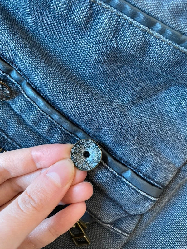 Vintage unique asymmetrical buttoned jacket 2 ways of wear