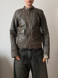 Vintage genuine leather biker jacket high quality