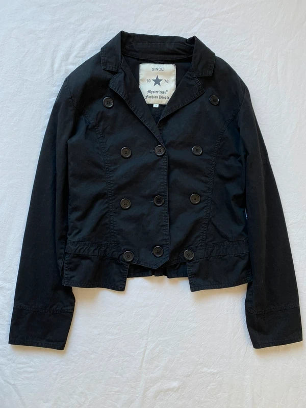 Vintage 100% cotton short blouson jacket buttoned spring summer