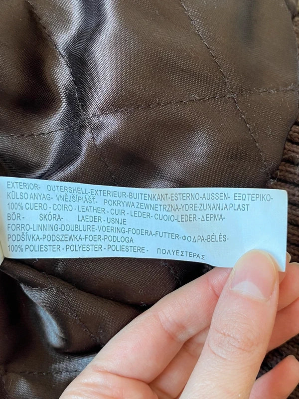 Vintage genuine suede leather jacket high neck