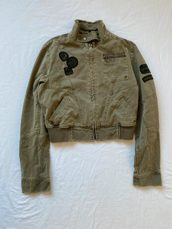 Vintage 100% cotton short light bomber jacket spring summer