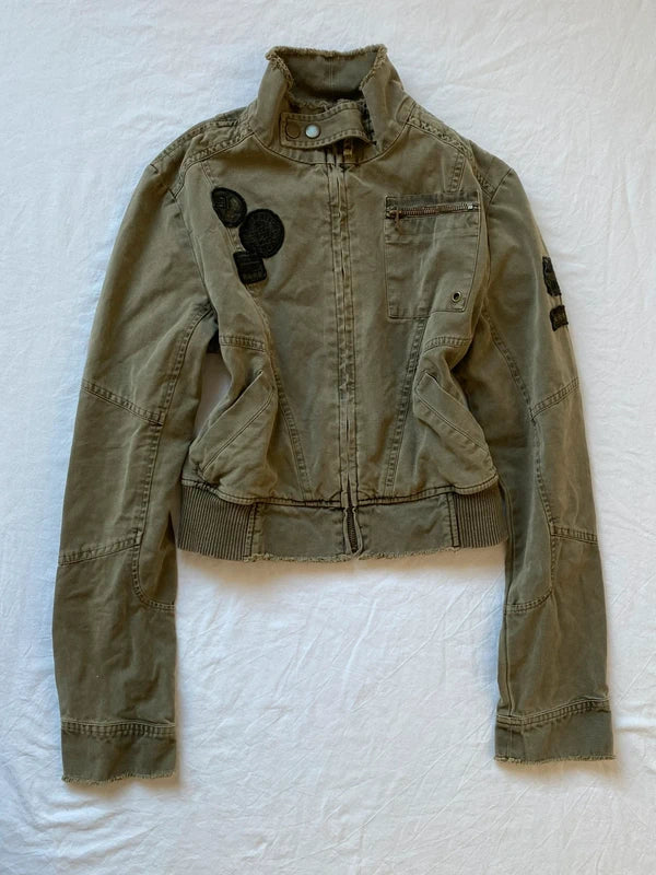 Vintage 100% cotton short light bomber jacket spring summer