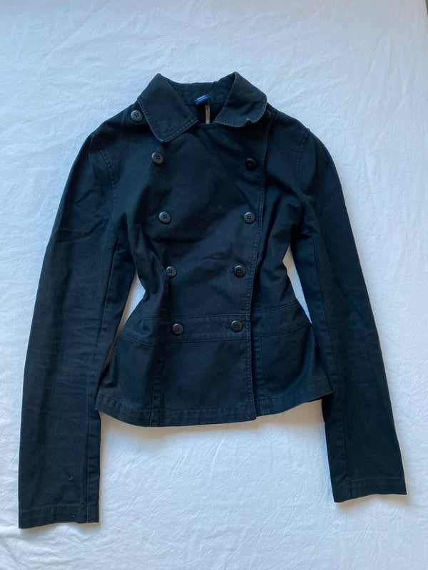Vintage 100% cotton Short unique pea coat light spring summer