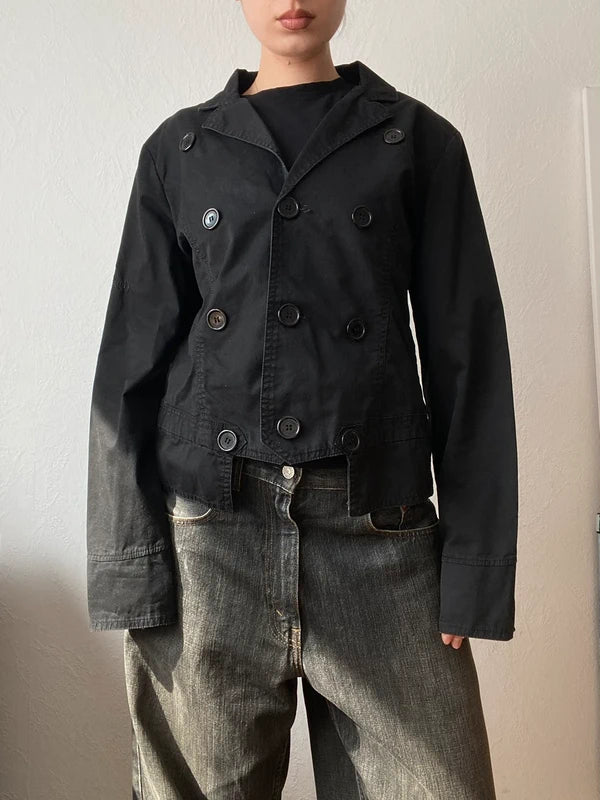 Vintage 100% cotton short blouson jacket buttoned spring summer
