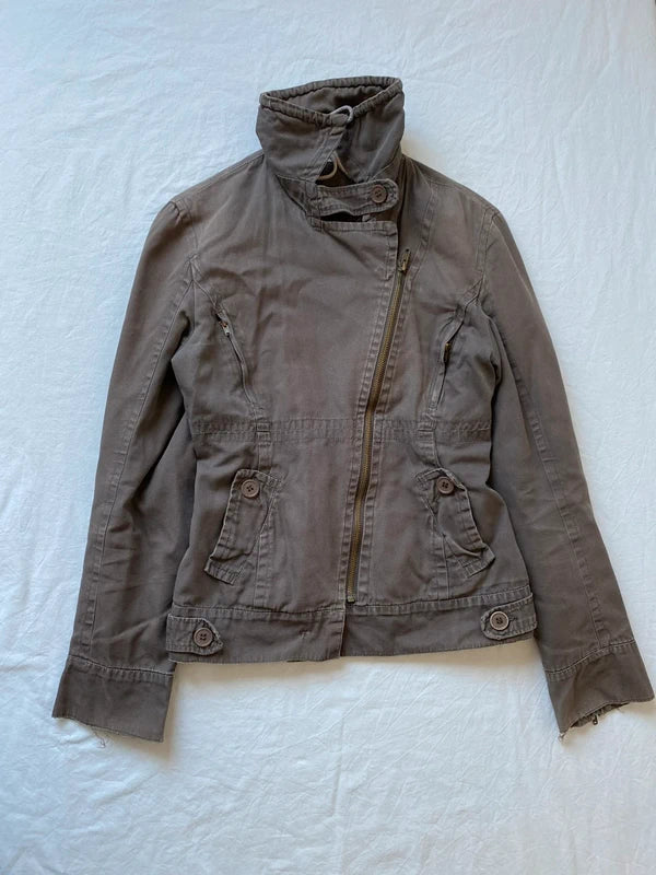 Vintage 100% cotton short asymmetrical jacket light spring summer