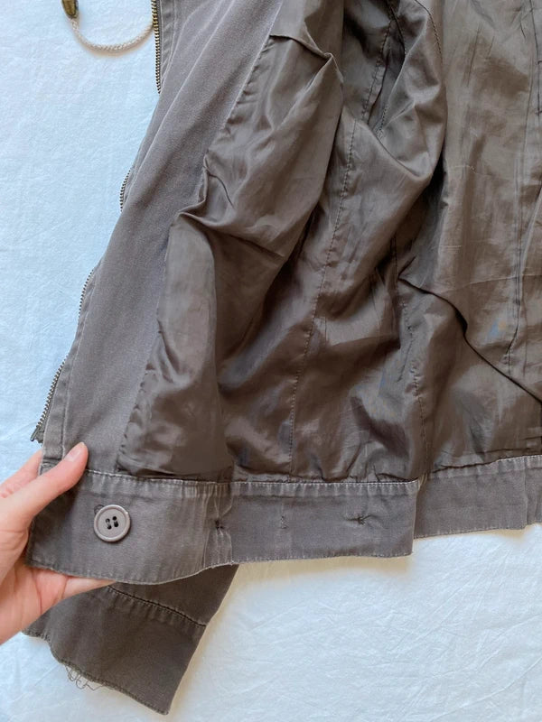 Vintage 100% cotton short asymmetrical jacket light spring summer