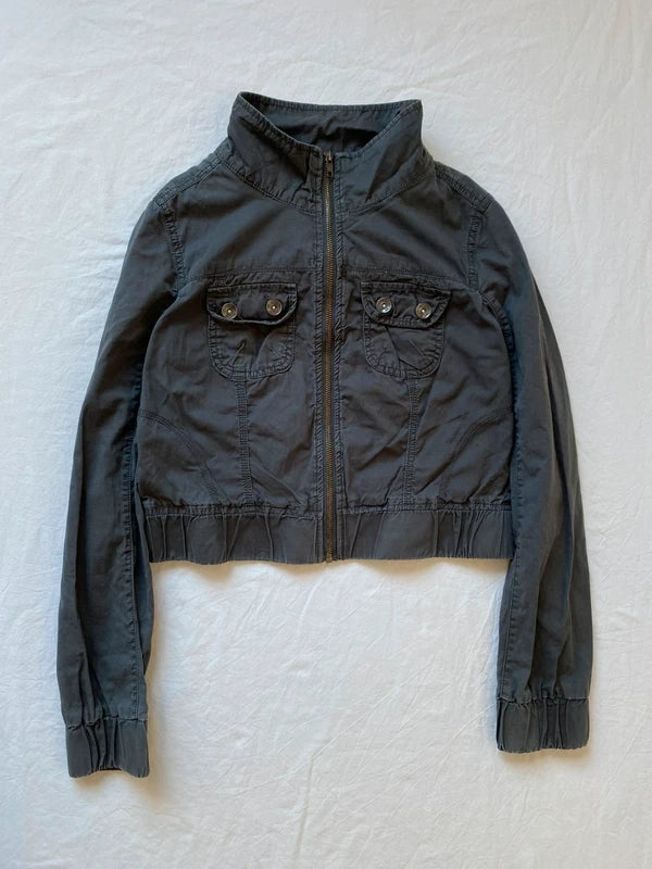 Vintage cotton short light bomber jacket spring summer