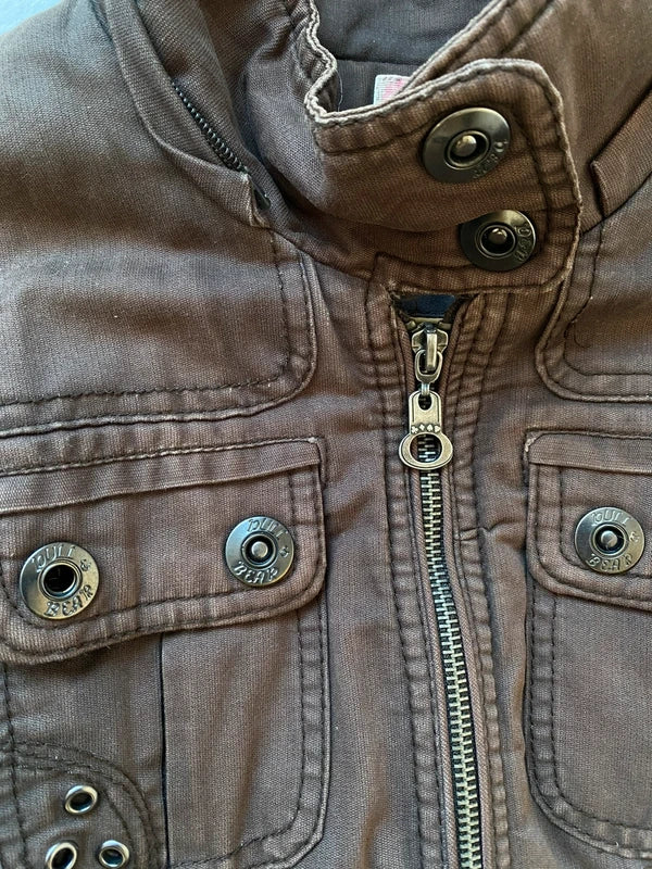 Vintage 100% cotton short bomber jacket high neck
