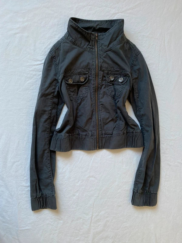 Vintage cotton short light bomber jacket spring summer