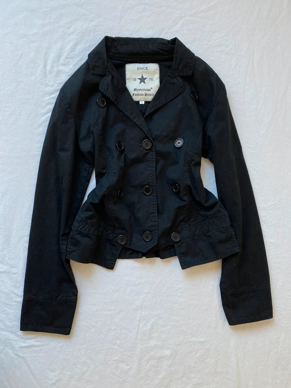 Vintage 100% cotton short blouson jacket buttoned spring summer