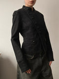 Vintage Asymmetrical Short Blazer Jacket