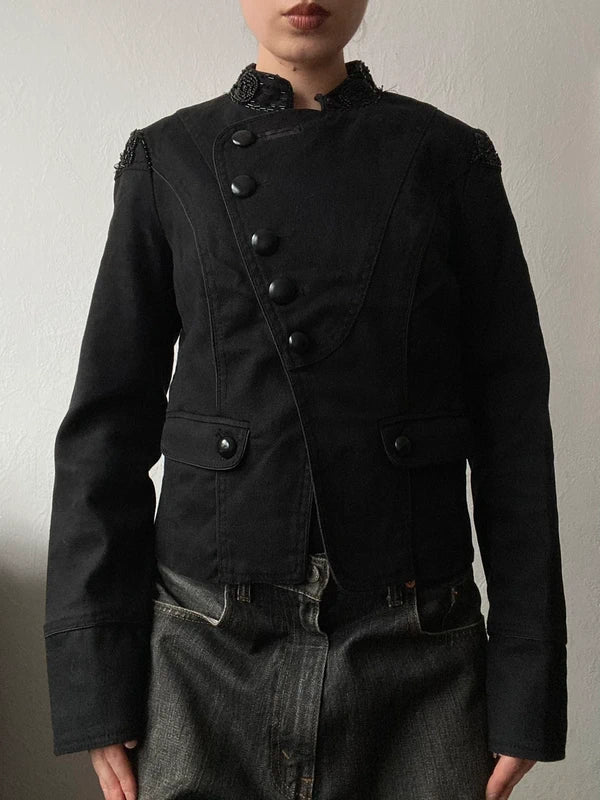 Vintage Asymmetrical Short Blazer Jacket