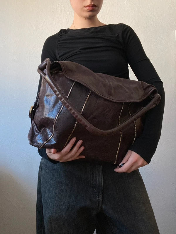 Vintage Genuine Leather Shoulder Bag  Archive Avant-garde