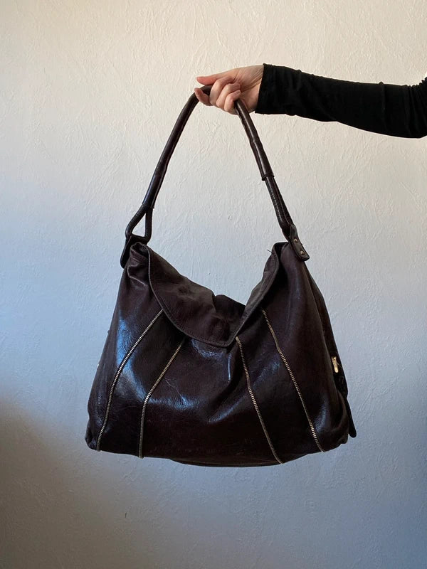 Vintage Genuine Leather Shoulder Bag  Archive Avant-garde