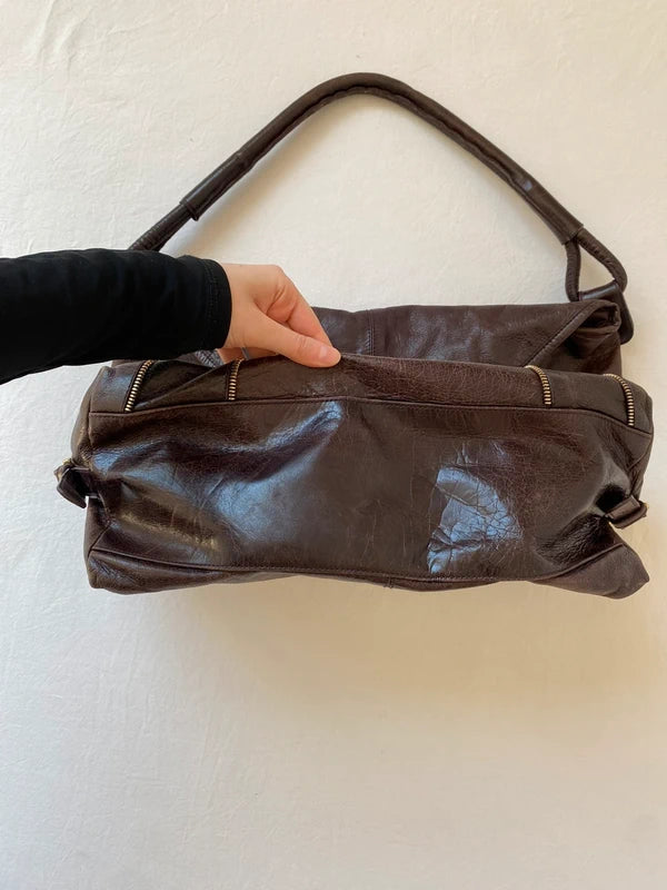Vintage Genuine Leather Shoulder Bag  Archive Avant-garde