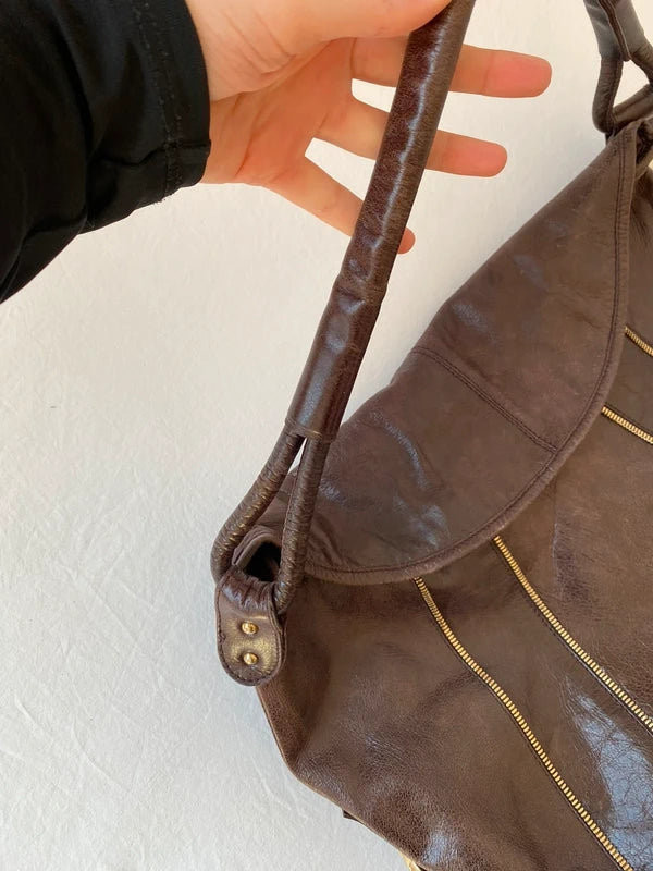 Vintage Genuine Leather Shoulder Bag  Archive Avant-garde
