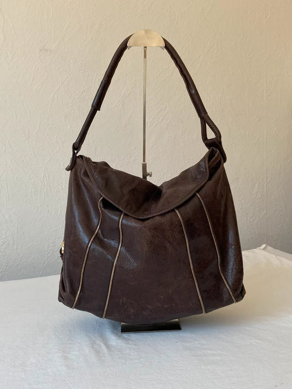 Vintage Genuine Leather Shoulder Bag  Archive Avant-garde