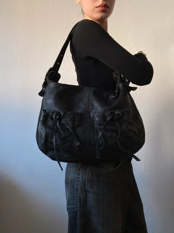 Vintage genuine leather iconic handbag