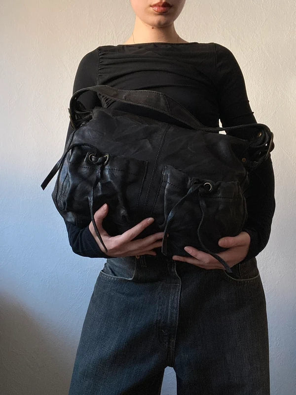 Vintage genuine leather iconic handbag