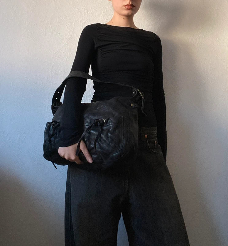 Vintage genuine leather iconic handbag