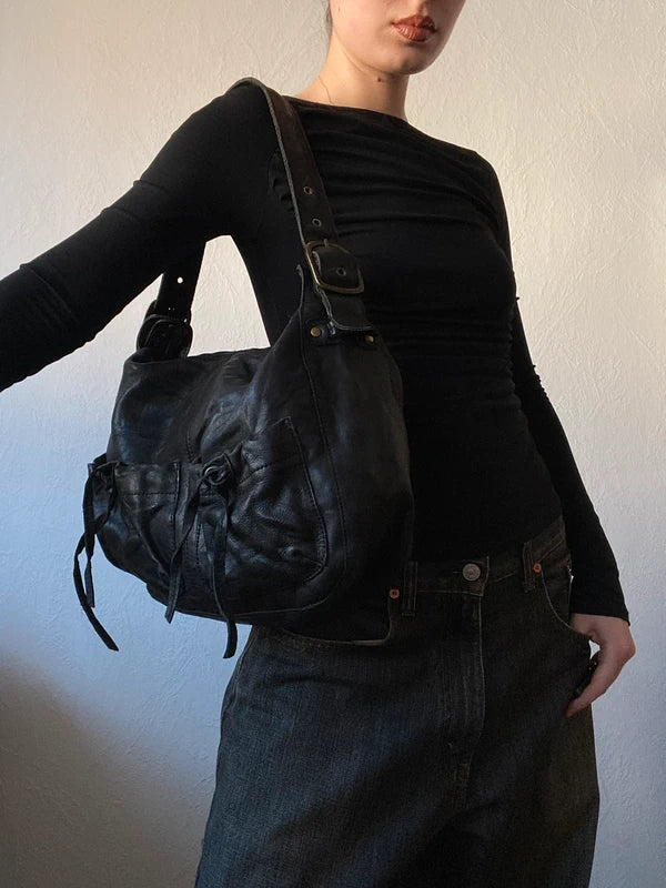 Vintage genuine leather iconic handbag