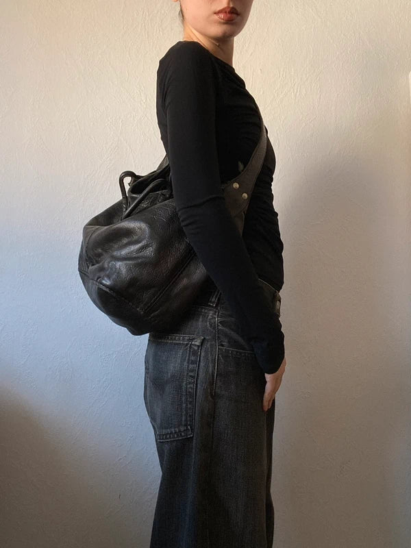 Vintage genuine leather shoulder bag crossbody handbag