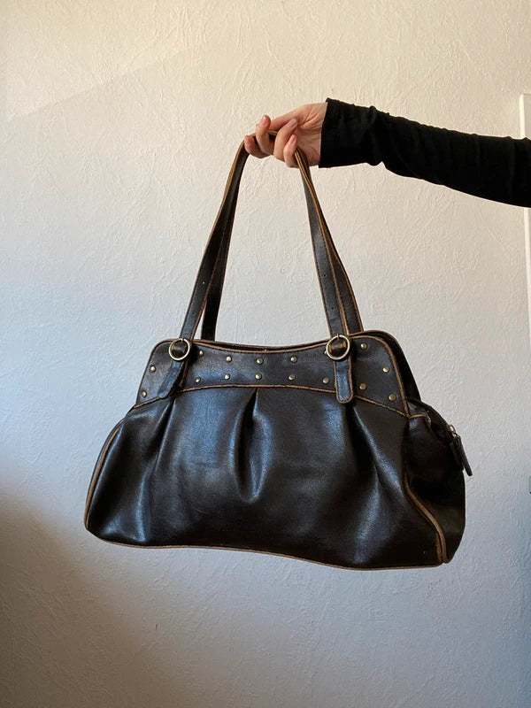 Vintage Genuine Leather Shoulder Bag – Japan Stockholm Style - Brown
