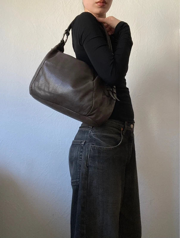 Vintage Coccinelle Genuine Leather Shoulder Bag – Designer Stockholm Japan Style