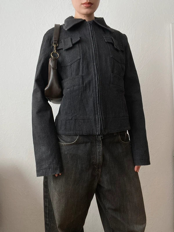 Vintage Cropped Denim Jacket – Archive Avantgarde Japan Stockholm Style