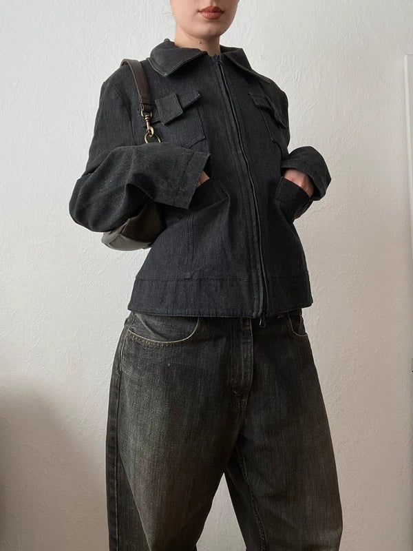 Vintage Cropped Denim Jacket – Archive Avantgarde Japan Stockholm Style