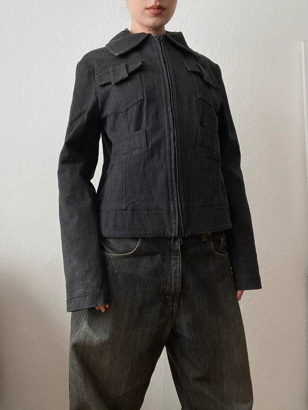 Vintage Cropped Denim Jacket – Archive Avantgarde Japan Stockholm Style