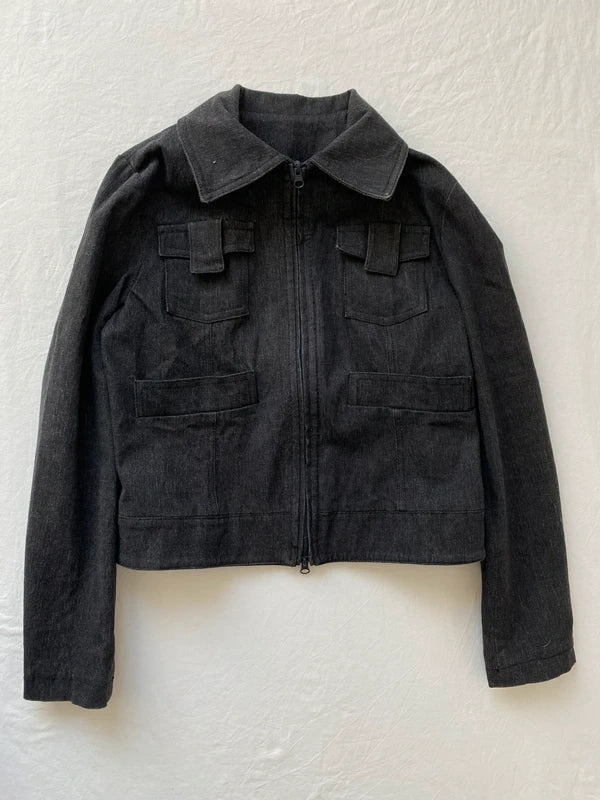 Vintage Cropped Denim Jacket – Archive Avantgarde Japan Stockholm Style