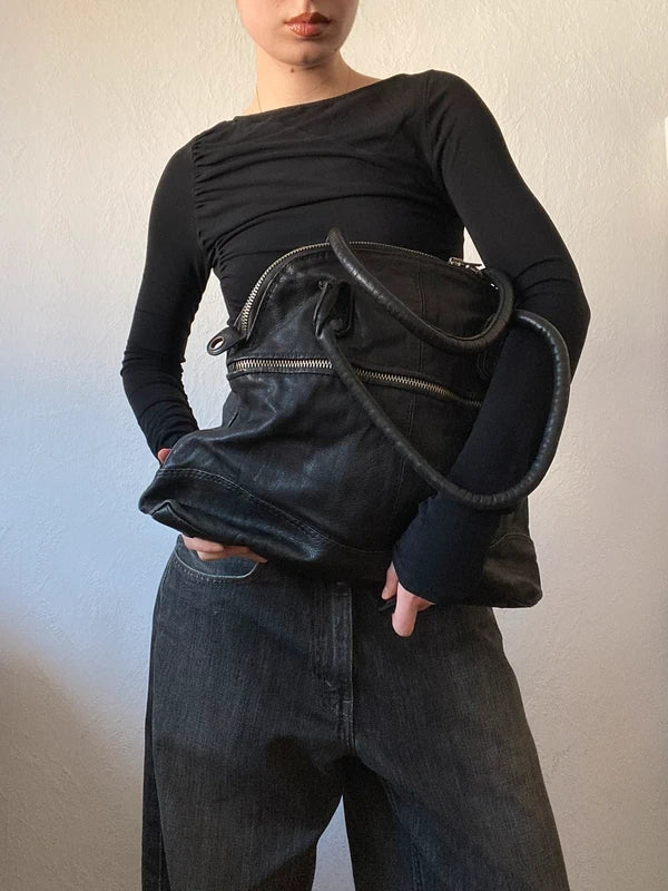 Vintage Vera Pelle Made in Italy Genuine Leather Shoulder Bag – Archive Avantgarde Style