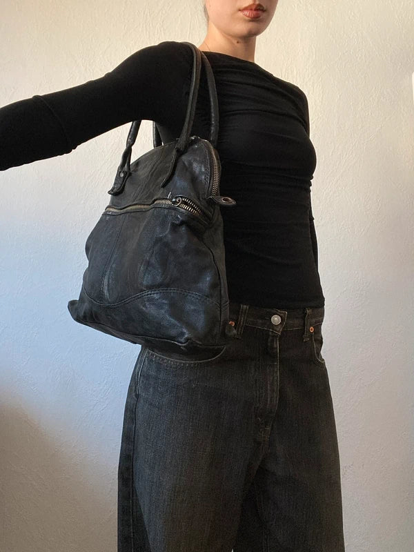 Vintage Vera Pelle Made in Italy Genuine Leather Shoulder Bag – Archive Avantgarde Style