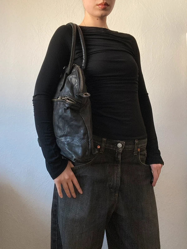 Vintage Vera Pelle Made in Italy Genuine Leather Shoulder Bag – Archive Avantgarde Style