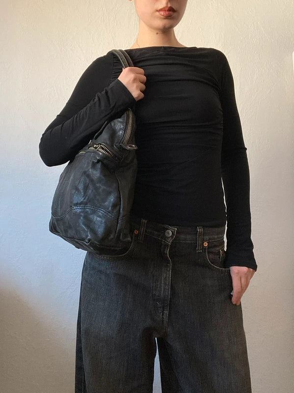 Vintage Vera Pelle Made in Italy Genuine Leather Shoulder Bag – Archive Avantgarde Style