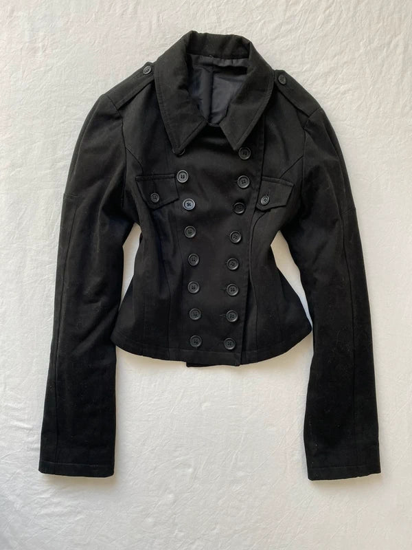 Vintage 98% Cotton Cropped Button Jacket – Archive Avantgarde Stockholm Japan Style