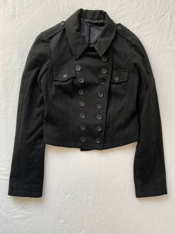 Vintage 98% Cotton Cropped Button Jacket – Archive Avantgarde Stockholm Japan Style