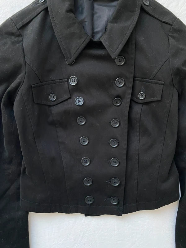 Vintage 98% Cotton Cropped Button Jacket – Archive Avantgarde Stockholm Japan Style